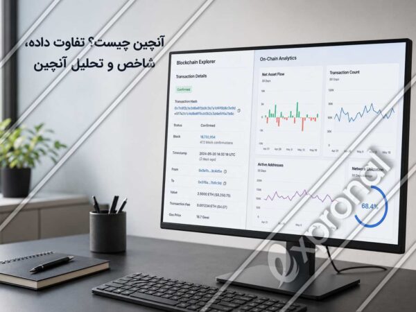 نمایش تراکنش بلاک چین و داشبورد تحلیل آنچین در کنار عنوان مقاله